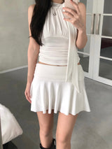 Dice Flared Mini Skirt (2 colors)