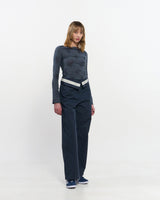 フォールドオーバーワイドスラックス _ NAVY