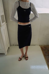 Nude midi skirt_navy