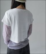Edit crop frill half cardigan