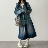 メリピンタックデニムバミューダショーツ [ショート & ロングセレクション*]