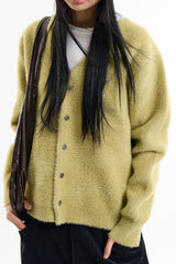 Berry mohair button up cardigan