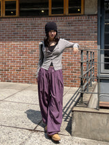 [U-BASIC] Chico Summer Two-Pin Tuck Nylon Pants