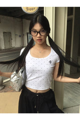 クラシックドットUネッククロップ半袖Tシャツ