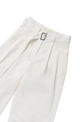 Linen belted pants_ivory