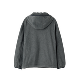 soft high neck fleece anorak set - charcoal       
