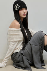 Cowl-neck Open Shoulder Tee_Ivory