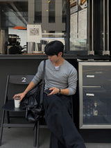 Snap layered muscle long sleeve t-Shirt