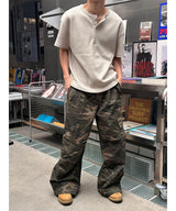 [Unisex] ワッフルヘンリーネックハーフスリーブ (4color)