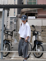 WEE ピンタック ストライプ バミューダ スラックス