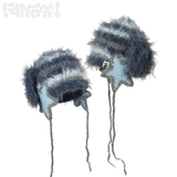 Handmade Crochet Fluffy Puppy Ear Hat & Star Ear Warmers- Misty Cool-Toned