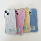 LABEL KNIT HARD JELL CASE_PINK