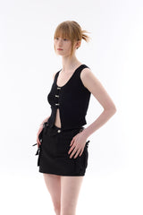 CINDY SLEEVELESS TOP SET / BLACK