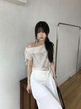 Layer off-shoulder blouse (3 colors)