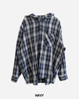 P.O Checked Hooded Shirt