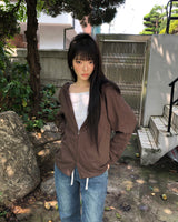 ケンダ スラブ クロップ フーデッド ジップアップ