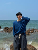 Lur linen denim bermuda pants
