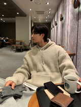  Sydney Heavy Duty Wool Blend Overfit Knit Hoodie