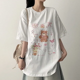 3st Digital Printed Short Sleeve T-Shirt #TeddyBear #Ballerina #Ribbon
