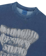 GRUNGE SLOGAN PIGMENT SWEATSHIRT