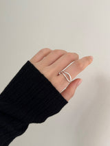 [2 set] bold stone ring set