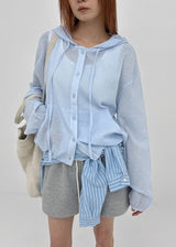 [MADE] Yulia Loose-Fit Sheer Hooded Cardigan