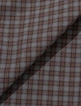 CHECKERED DOUBLE BLOUSE(BROWN)