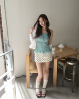 Satin dot skirt