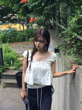 Deumyo Color Matching Track Nylon Banding Wide Pants