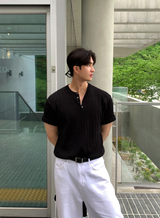 Slaig Skirt Summer Cooling Henry Neck Short Sleeve Knit