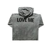 LOVE ME スリーブフーディージップアップ GREY