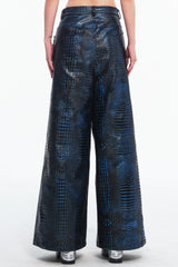 Embryo special imitation crocodile leather pants