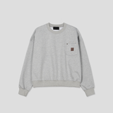 Double pocket patch cropped sweatshirt