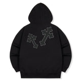 Dot Cross 2way Zip-Up Hoodie - 2COLOR