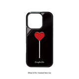 [MADE]heart lollipop Standard Glass Black Bumper phonecase