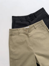 Cotton Semi-Wide Bermuda Pants