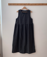 Brownie checkered bustier long skirt sleeveless autumn winter guest look date look 