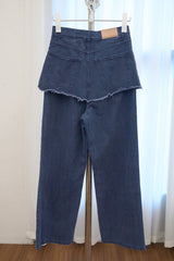 ウォッシュド デニム スカートパンツ(Navy/2size)