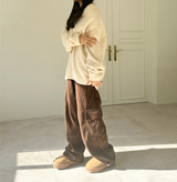 (UNISEX) シュガーパウダーオーバーサイズ5ボタンアンゴラカーディガン - NEW 2 COLOR