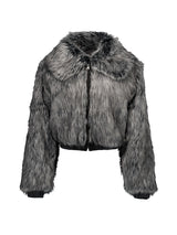 FUR SHORT JACKET CHARCOAL