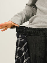SE ノンフェードチェックレイヤードデニムパンツ