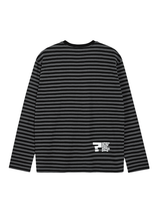 スターロゴストライプ'L/S（ブラック/グレー）-スモールフィット