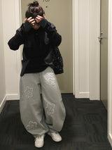 Patch Flower Gray Denim (1c)