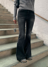 BLACK CAT BOOTS CUT DENIM