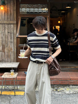 LMN Air Cool Linen Danara Short-Sleeved Knitwear (2 colors)