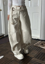 2color) Tweed side denim PT