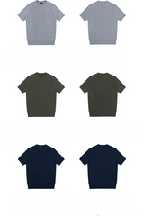 ケーブル ニット クルーネックTシャツ