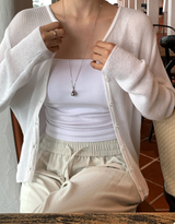 Loop Summer Ribbed Knit Cardigan / 4 colors