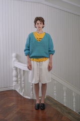 Mohair v-neck knit_teal