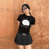 チャーミングシェルクロップTシャツ-BLACK
